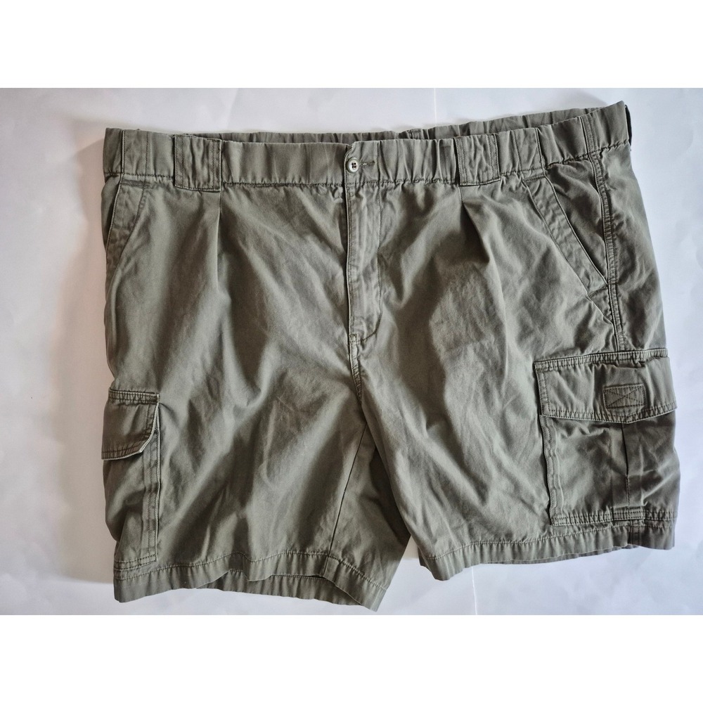 Tommy Bahama Relax Mens XL Olive Green Cotton Elastic Waist Cargo Shorts 48 W